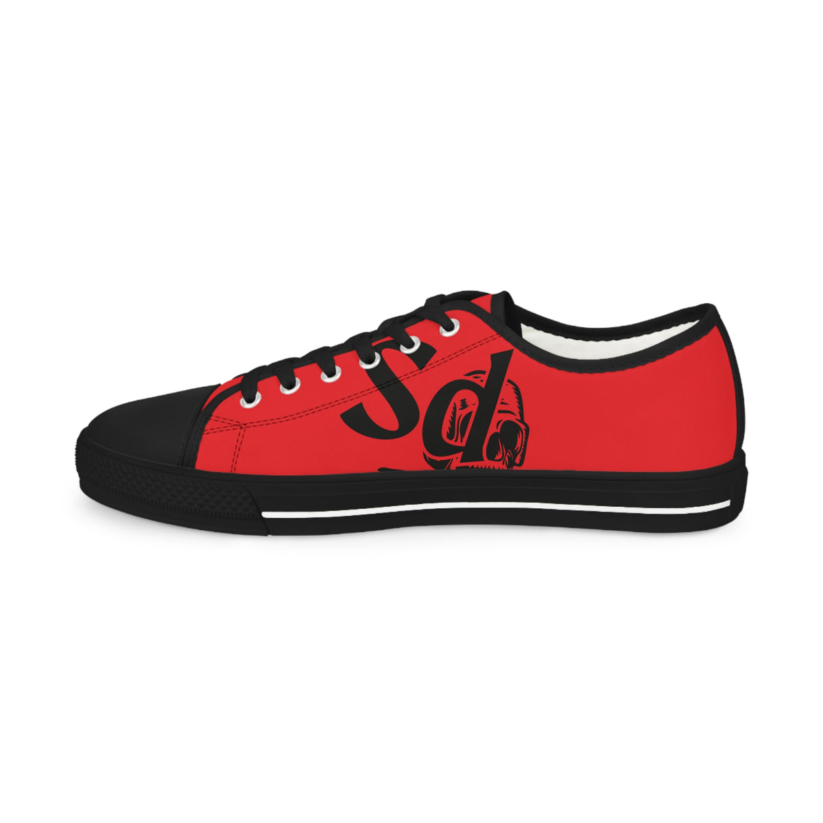Red Script SD Low Top Sneakers — Men's Casual Canvas Shoes