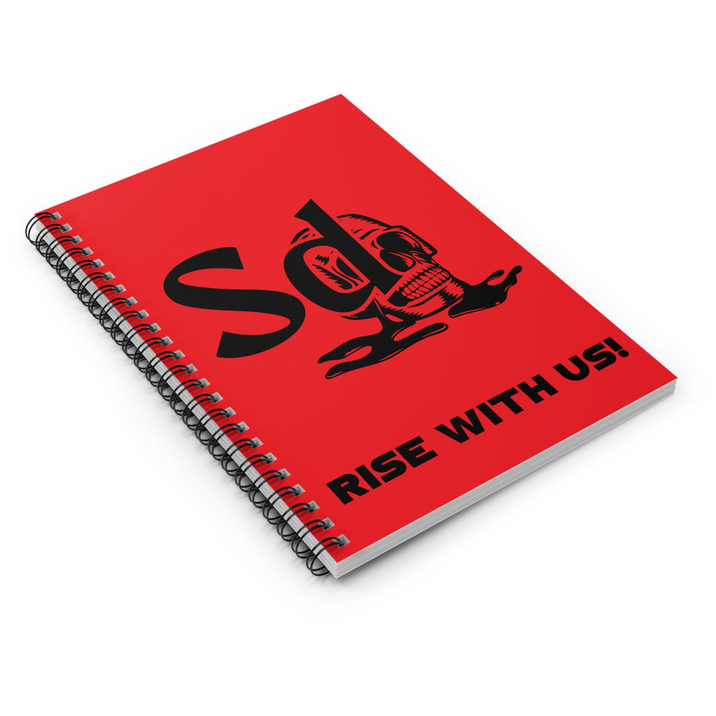 Solana Deads Bold Red Skull Spiral Notebook | Rise With Us