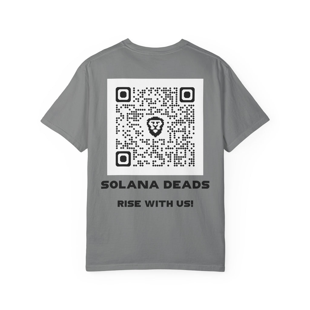Solana Deads Skull T-Shirt — "Sd" Front Graphic & QR Code Back | Rise With Us Crypto Tee