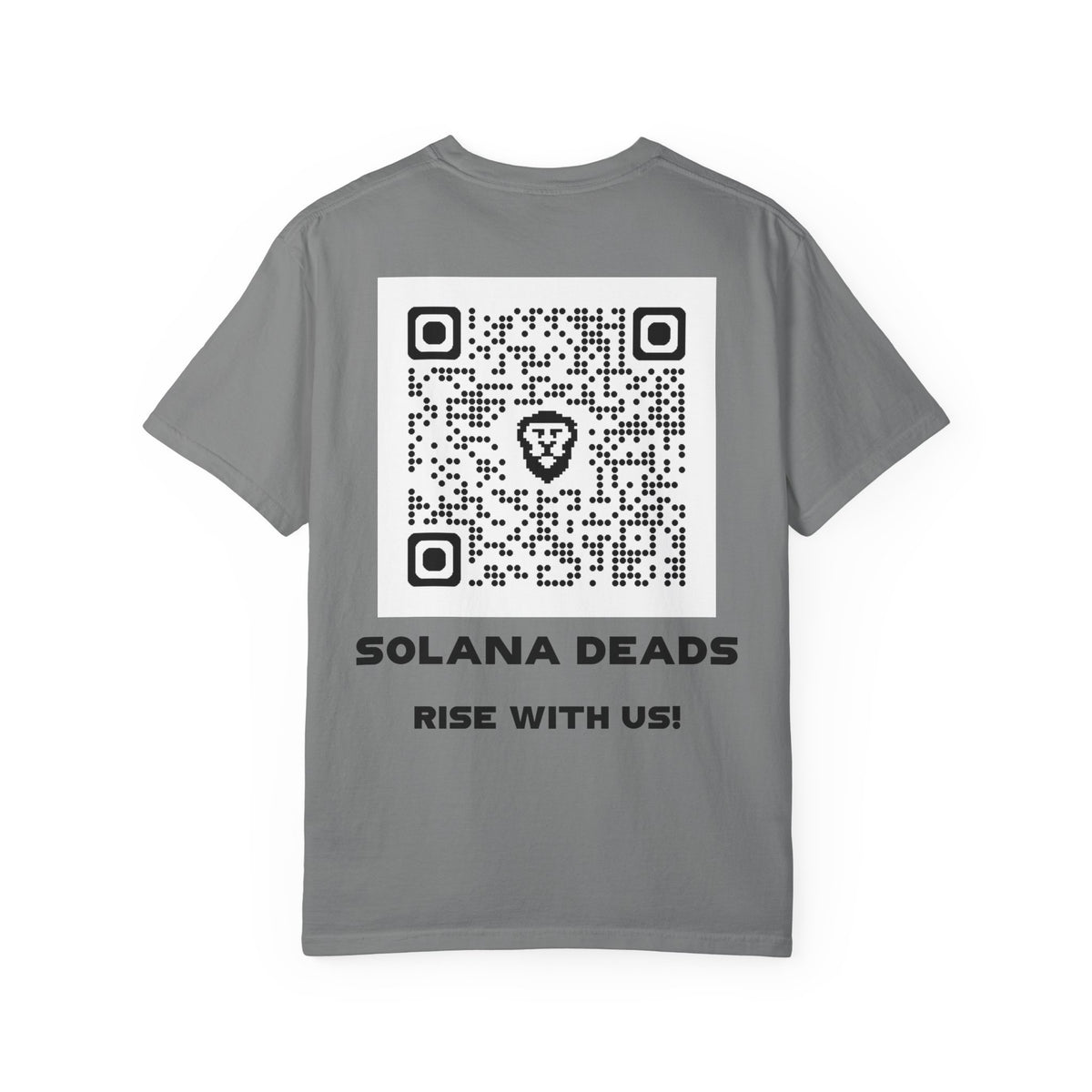 Solana Deads Skull T-Shirt — "Sd" Front Graphic & QR Code Back | Rise With Us Crypto Tee