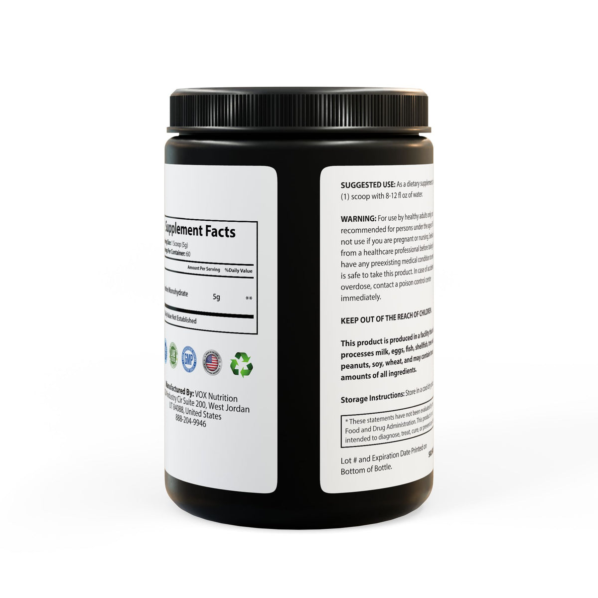 Creatine Monohydrate Supplement (300g, 10.58oz) by Solana Deads