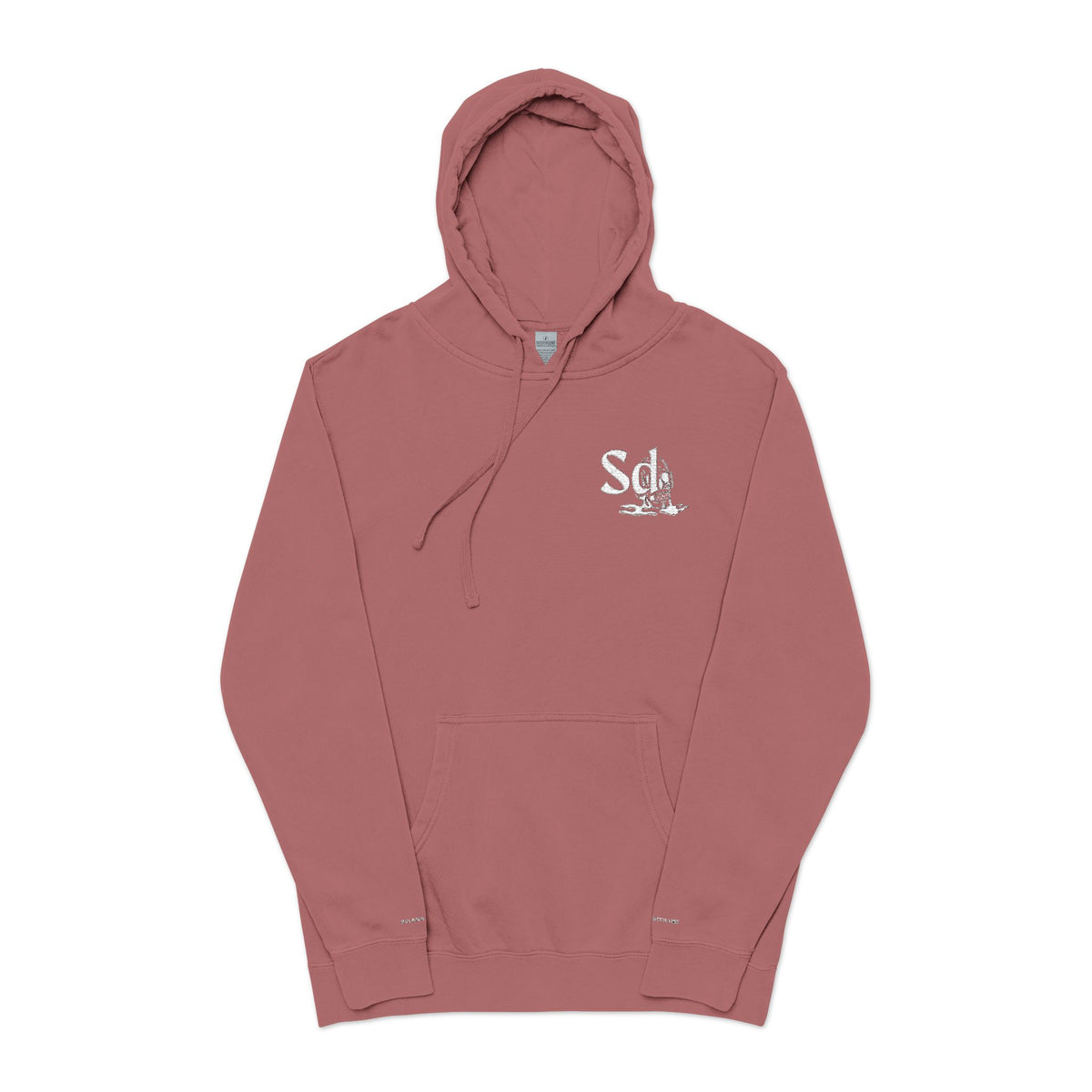 Pigment-Dyed Hoodie - Solana Deads Embroidered Cozy Sweatshirt