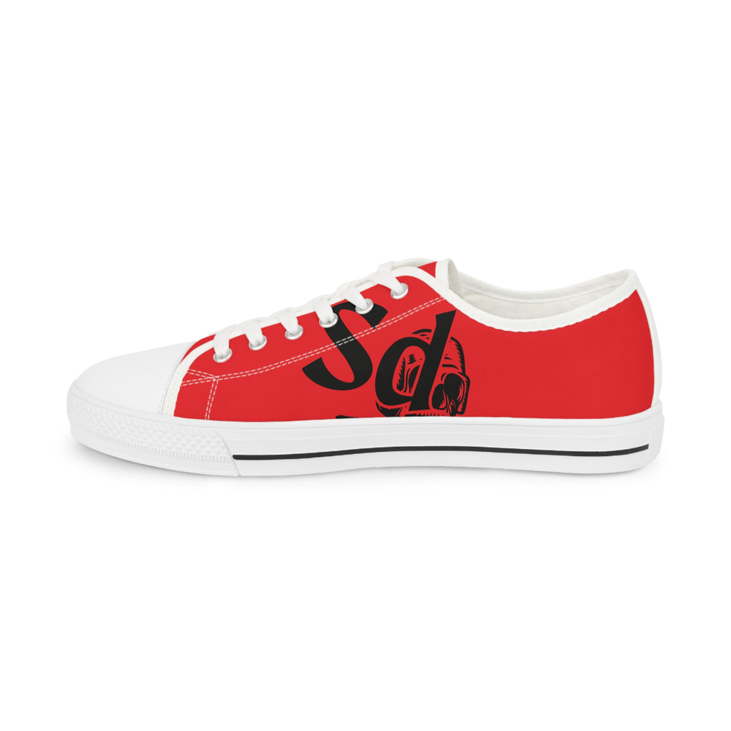 Red Script SD Low Top Sneakers — Men's Casual Canvas Shoes