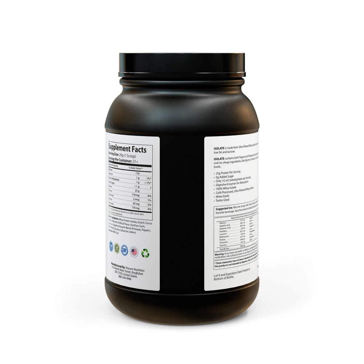 Whey Isolate Protein Supplement (907g, 2lb) by Solana Deads