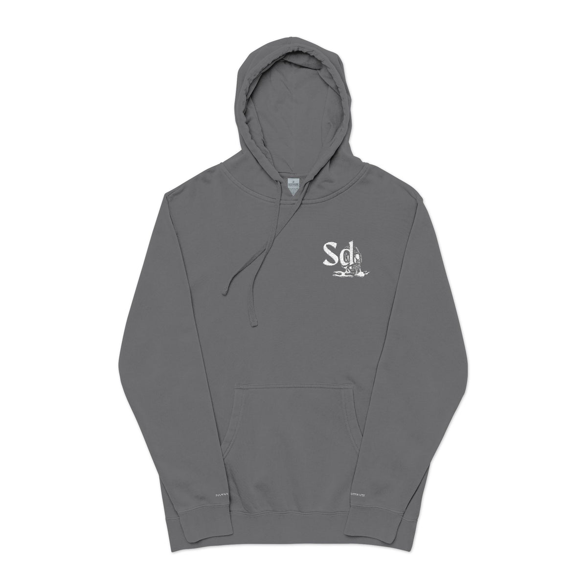 Pigment-Dyed Hoodie - Solana Deads Embroidered Cozy Sweatshirt