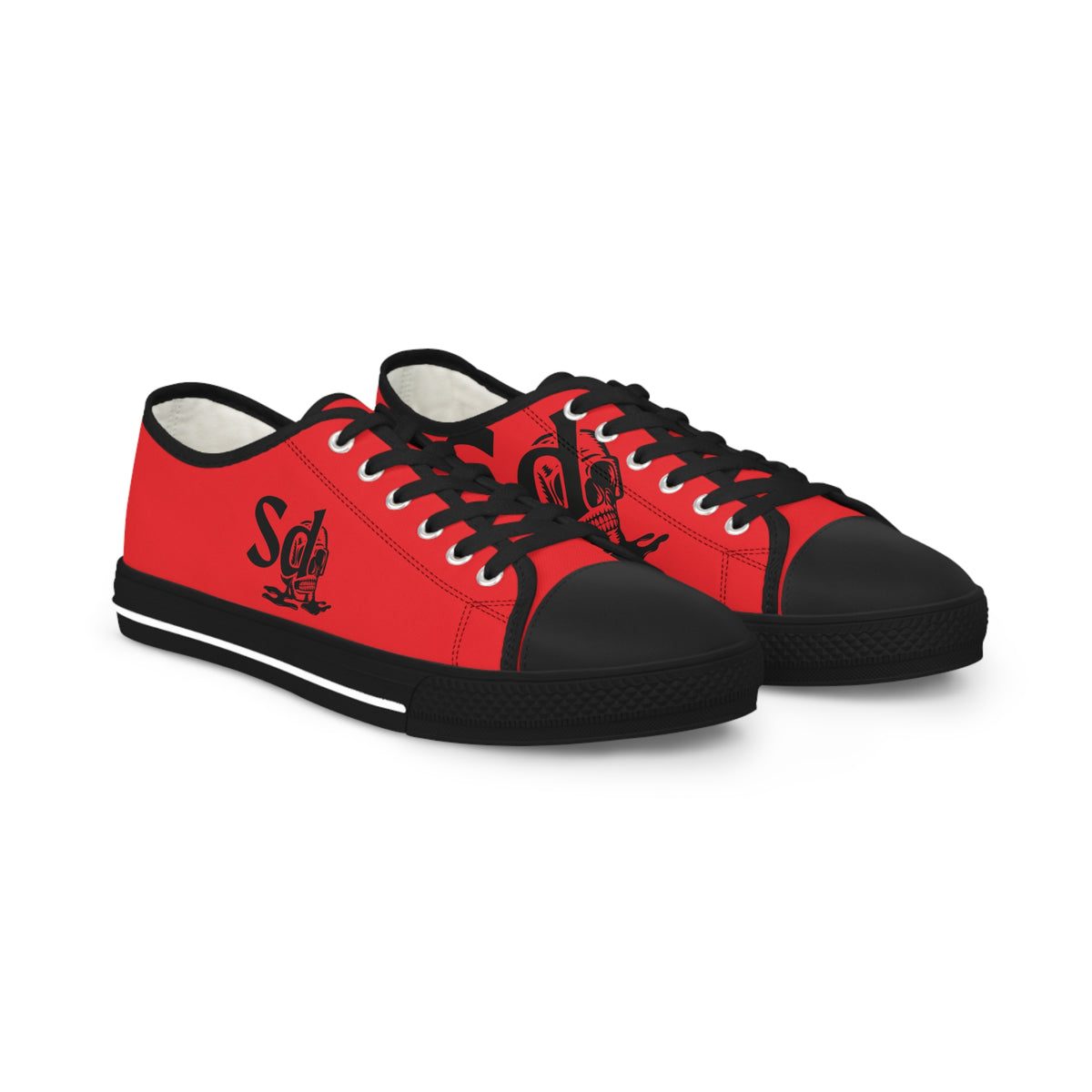 Red Script SD Low Top Sneakers — Men's Casual Canvas Shoes