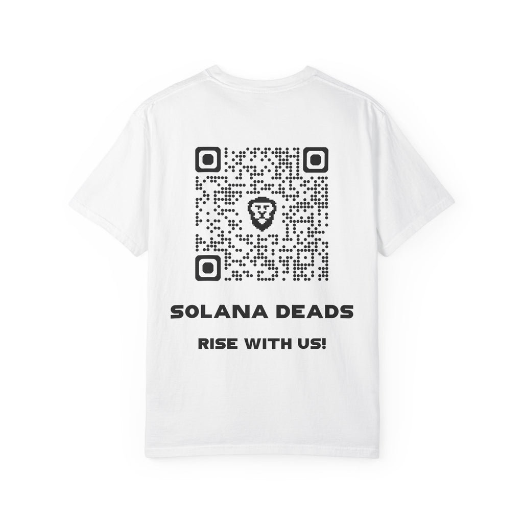 Solana Deads Skull T-Shirt — "Sd" Front Graphic & QR Code Back | Rise With Us Crypto Tee
