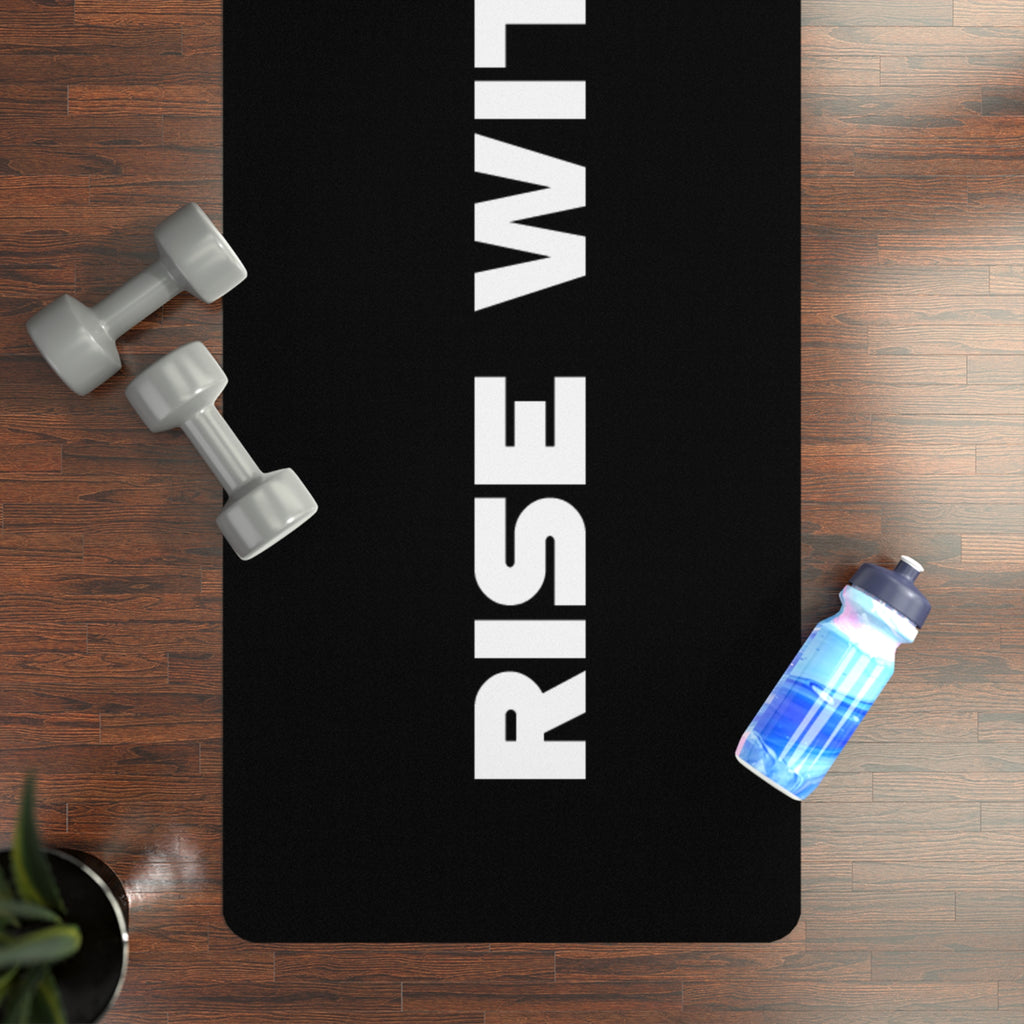 Rise With Us Rubber Yoga Mat for Home & Studio, Fitness Gift, Exercise Mat, Meditation Mat, Yoga Lover Present