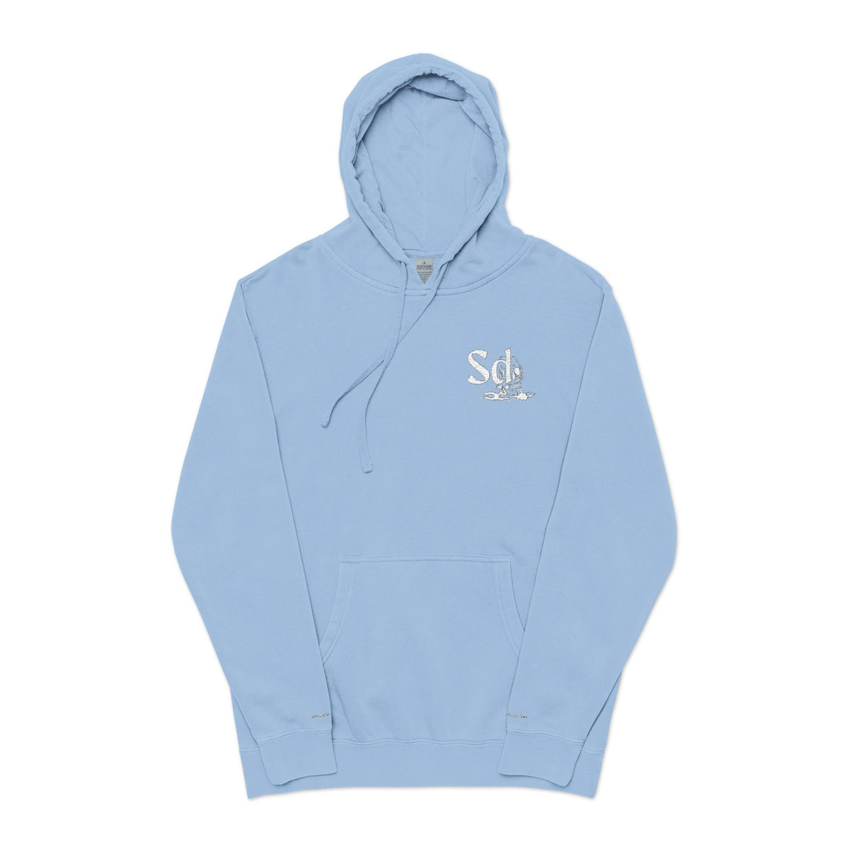 Pigment-Dyed Hoodie - Solana Deads Embroidered Cozy Sweatshirt