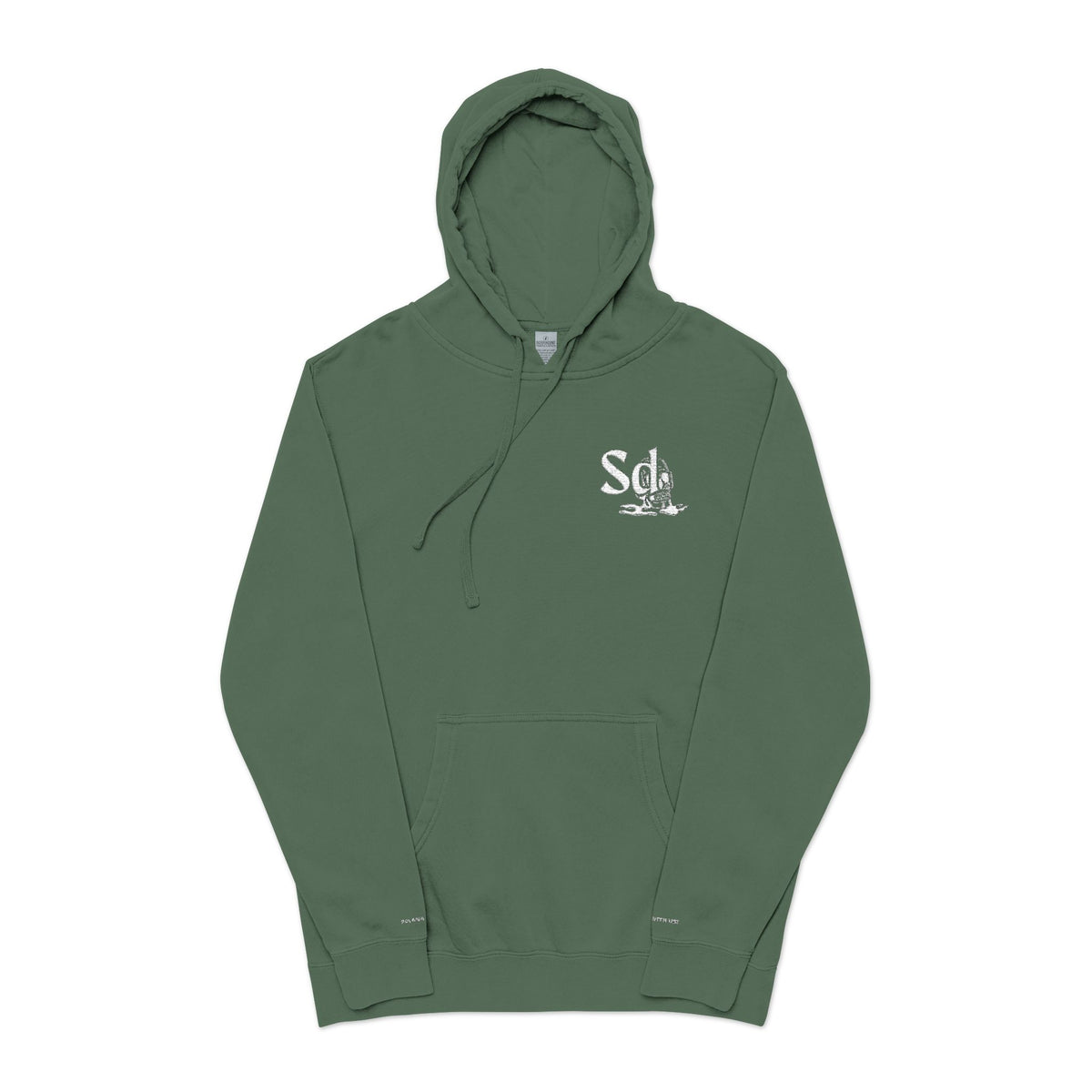 Pigment-Dyed Hoodie - Solana Deads Embroidered Cozy Sweatshirt