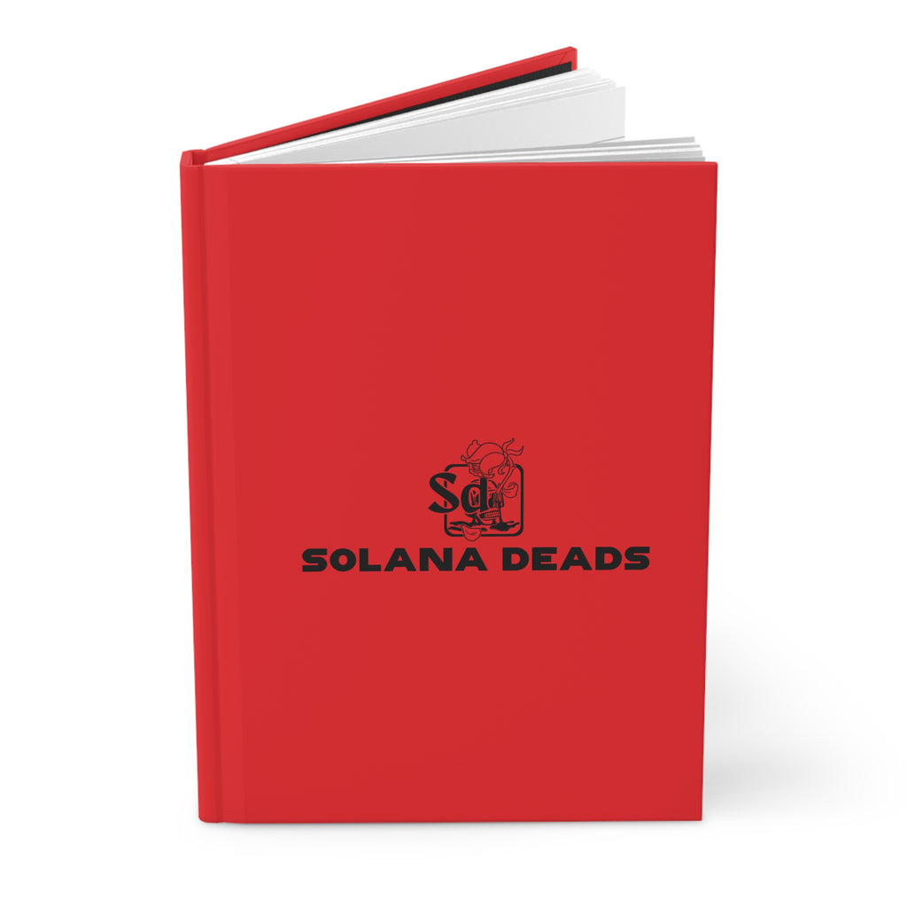 Hardcover Journal — 'Solana Deads' Skull Logo Red Notebook