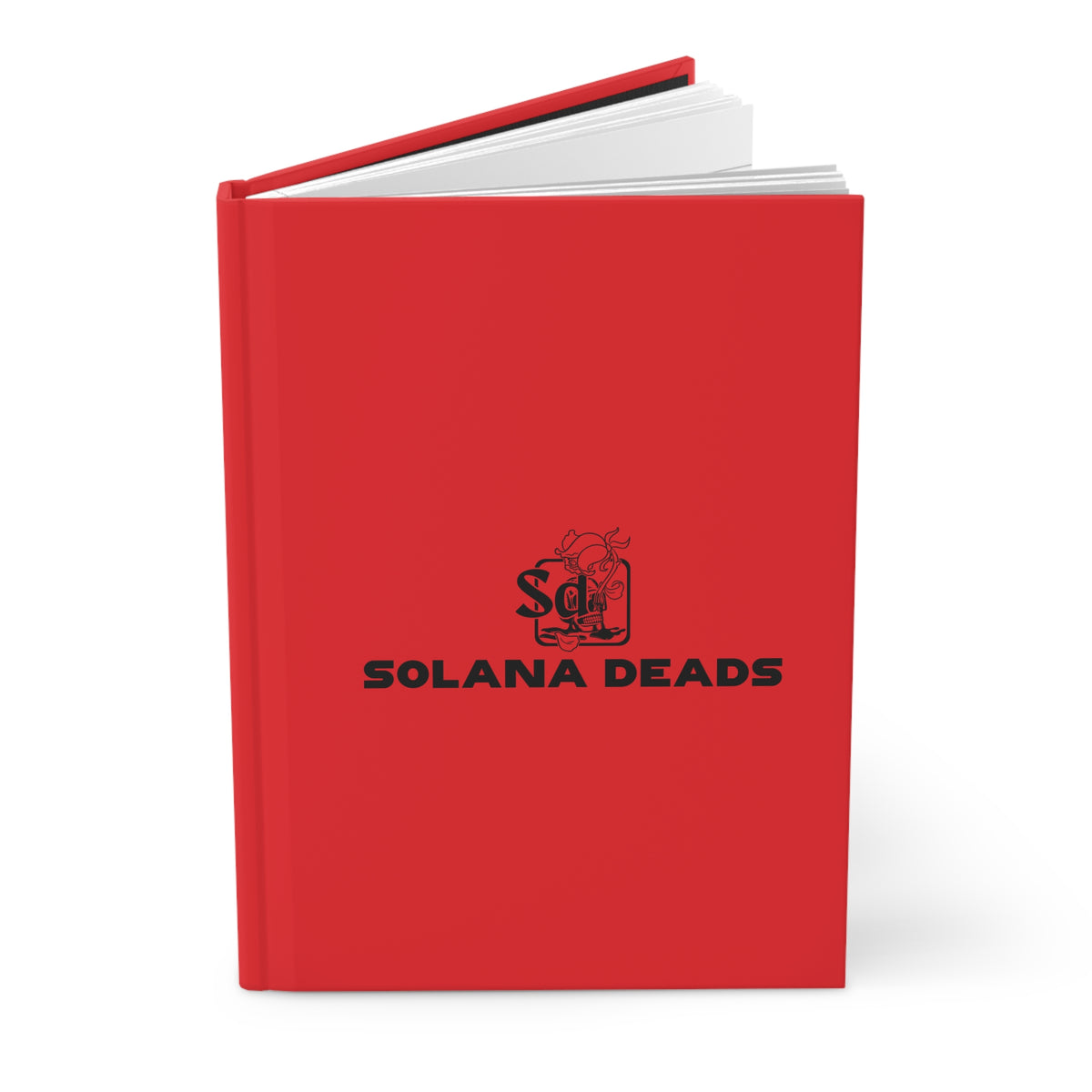 Hardcover Journal — 'Solana Deads' Skull Logo Red Notebook