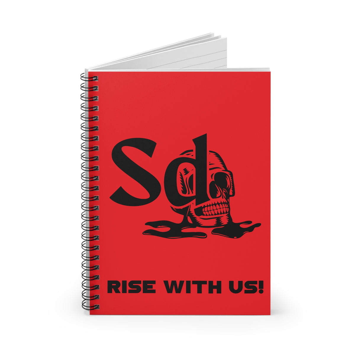 Solana Deads Bold Red Skull Spiral Notebook | Rise With Us