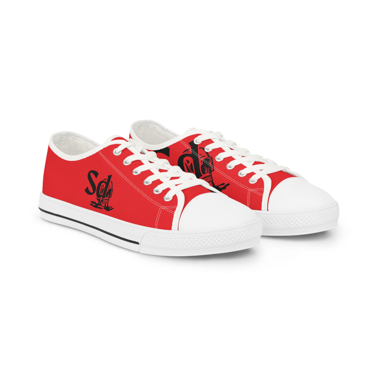 Red Script SD Low Top Sneakers — Men's Casual Canvas Shoes