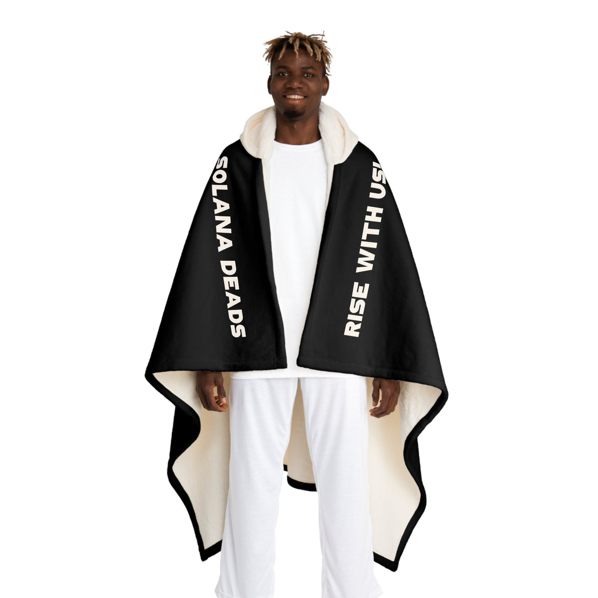 Sherpa Fleece Hooded Blanket - Solana Deads Designer