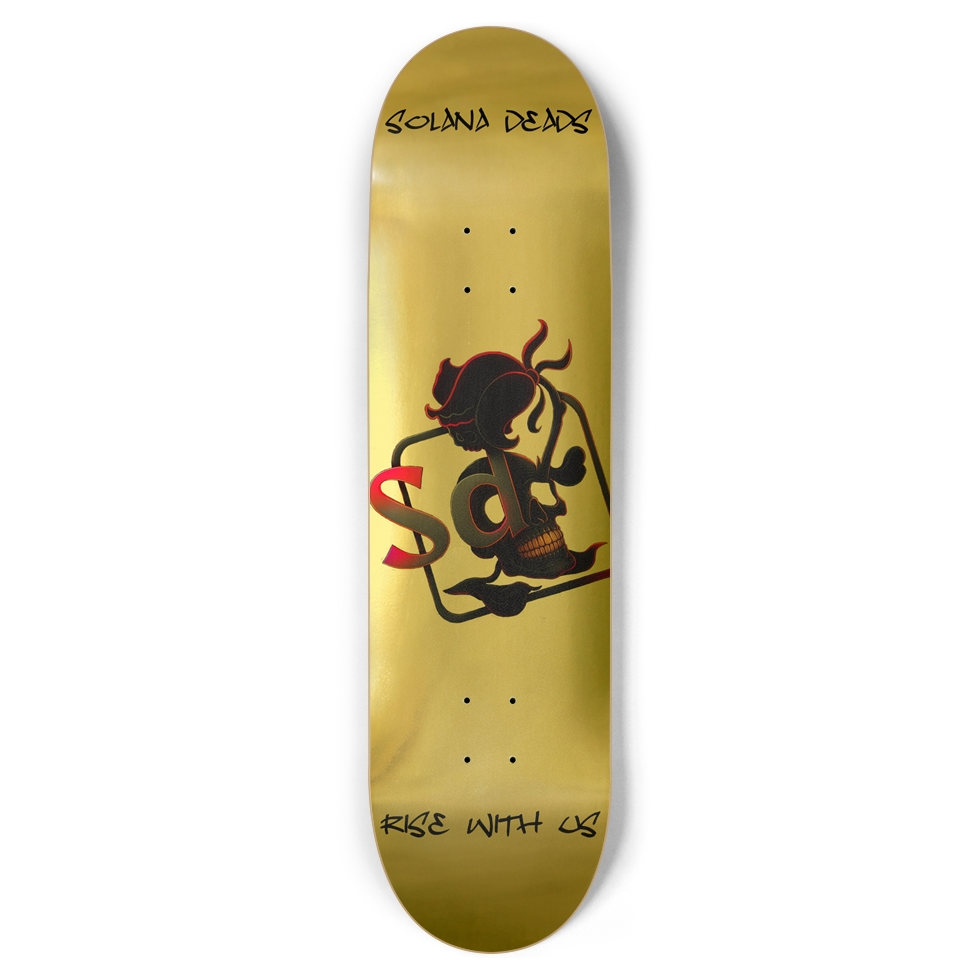 SOLANA DEADS Gold wrapped Custom Skateboard